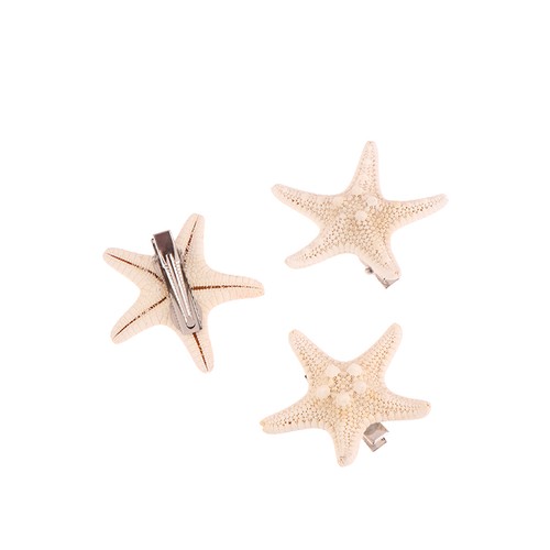 Natural starfish hair - natural, clips