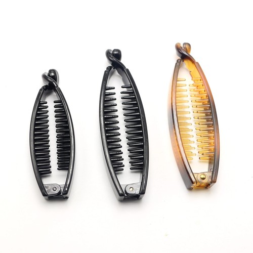 Black banana hair clips 80mm - hair,