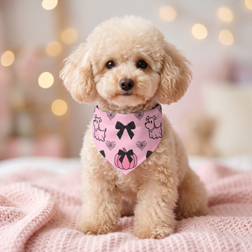 Pink puppy bow - bow, clip-on