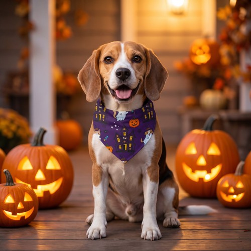 Halloween dog bandana clip - halloween, clip-on