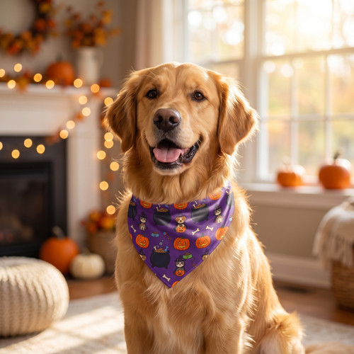 Halloween dog bandana clip - dog, clip-on