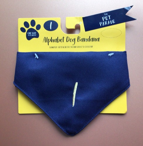 Dog bandana navy - dog, letter