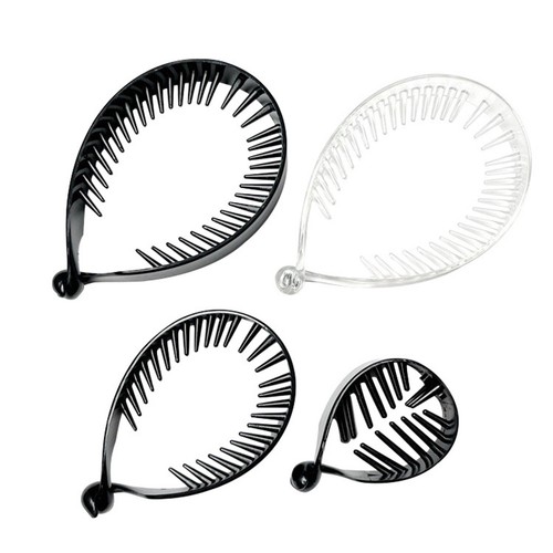 Black clear twisted - hair, clips
