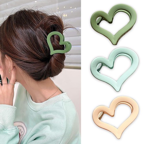3pcs heart hair claw - heart, clips