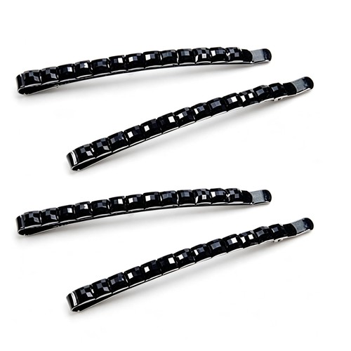 4pcs black rhinestone hair - 4pcs,