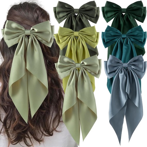 6pcs large bows hair - hair, clips
