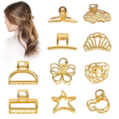 Gold hair clips - clips, for