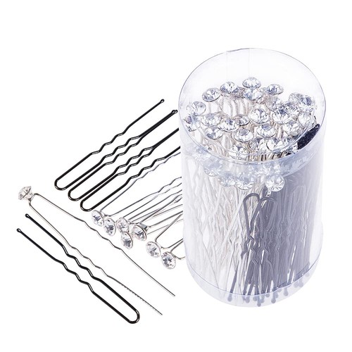 Pack white rhinestone hair - rhinestone,