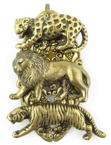 Lion tiger jaguar goldtone - tiger,, &