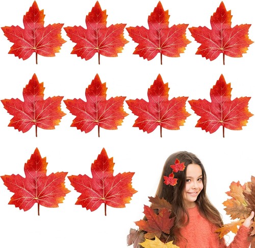 Fall maple leaf hair clips - fall,