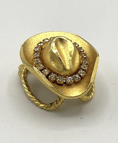 Vintage gold tone cowboy - vintage, hat