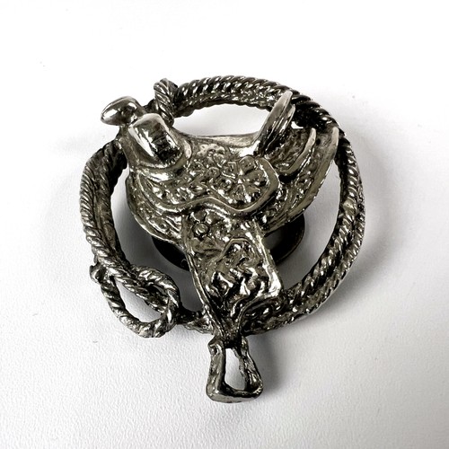 Western saddle scarf clip - saddle,