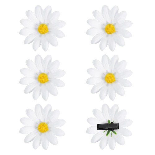 Pcs white daisy flower clip - white,